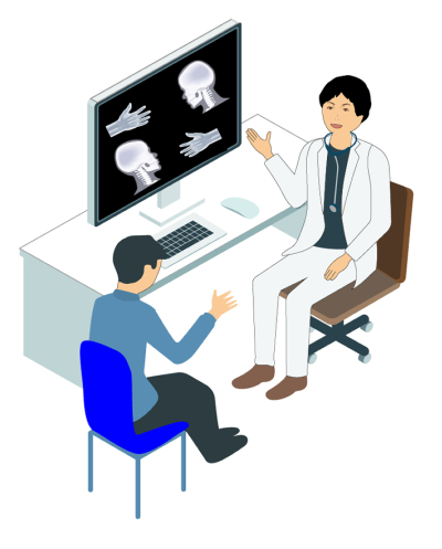 診察を受ける男性