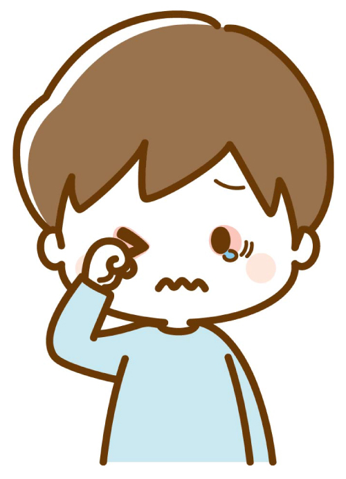 充血した男の子
