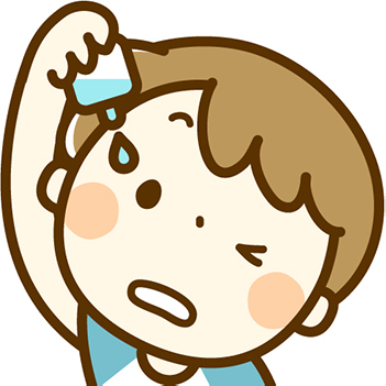 点眼する男の子